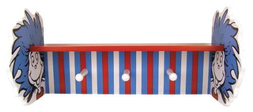 Trend Lab Dr. Seuss Thing 1 and Thing 2 Shelf with Pegs, Red/Blue