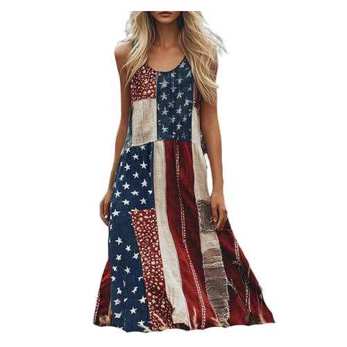 Amazon.com: Women's Vintage Independence Day Patchwork Art Linen Tank Dress  American Flag Floral Dresses Navy : Clothing, Shoes & Jewelry