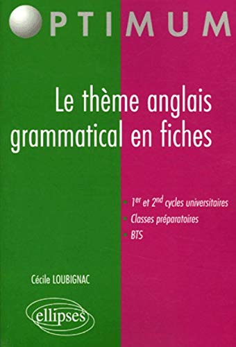 Le thème anglais grammatical en fiches