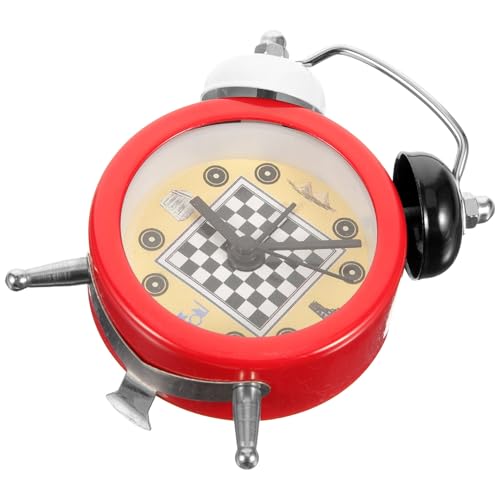 SHINEOFI Reloj Despertador de Escritorio Mini Diseño de Ajedrez Temporizador de Ajedrez Compacto Decoración de Mesa para Dormitorio y Oficina Reloj Despertador Infantil de Hora Precisa