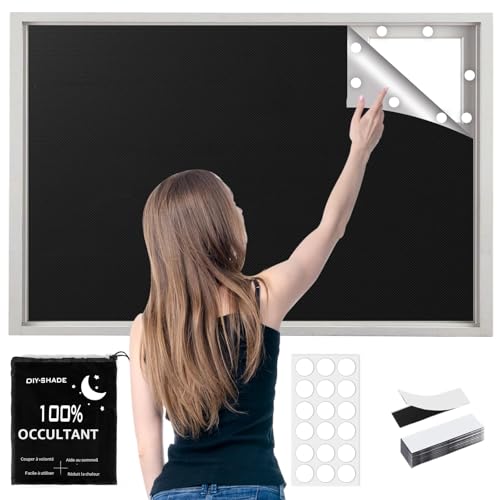 Store Occultant sans Percage, 100% Blackout Rideau Occultant sans Percage pour Chambre, Stores occultants pour bébé, 300 x 148cm à découper à n'importe Quelle Taille