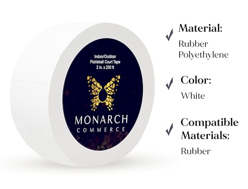 Pickleball Court Tape - Durable, Glare-Free Gym Floor Tape For Pickleball Court, Residue-Free Removal, Multi-Sport Use, Ideal For Schools, DIY Enthusiasts - Color Options White, 230 feet - Image 4