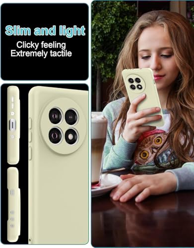 Image of DIZORO Compatible with OnePlus 13r 5G Back Cover with Upgraded Square Edges for Camera Protection Shockproof Flexible Matte Liquid Silicone Mobile Phone Case (Stone.)