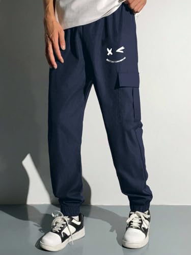 Image of Boys' Premium Cargo Jogger Pants | Soft Pilot Fabric | Stylish Printed Joggers with Side Pocket | Elastic Waist & Cuff(KBC-01)