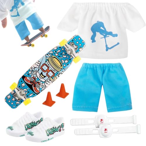Scooter de dedos con pantalones y zapatos de mini patineta 6