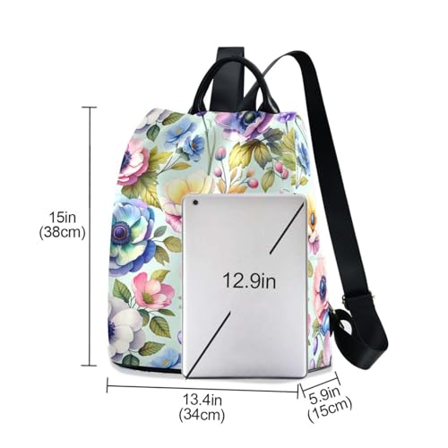 Sac à dos imprimé floral avec fermeture éclair arrière antivol