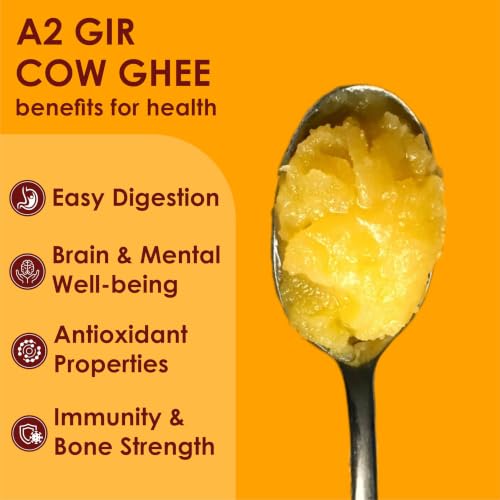Image of Ovlin A2 Gir Cow Ghee | Traditional Bilona Method | Hand Churned Gir Cow Milk | Pure & Natural Desi Cow Ghee | Chemical Free | Rich Aroma & Taste | Ideal for Cooking & Daily Nutrition 5L