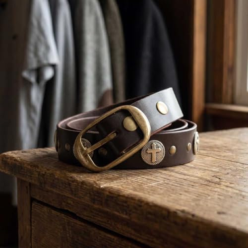Image of Milwaukee Leather Men's Interchangeable Buckle Leather Belts | 1.5 inch Wide; Emblem Designed; Biker Culture Style; Everyday Wear; Premium Leather