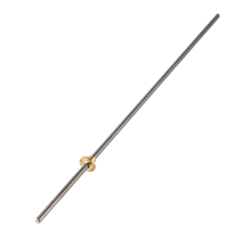 Tige De Vis T8 De 8 Mm, Tige Filetée Trapézoïdale En Acier Inoxydable, Accessoires D'imprimante 3D Avec Kit D'écrou En Laiton Pour Imprimante 3D(150mm)