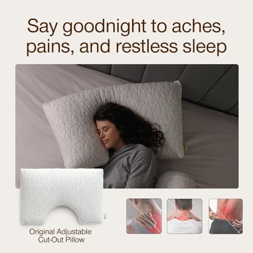 Image of Coop Home Goods Original Cut-Out Adjustable Pillow, King Size Bed Pillows for Neck & Head Support, Memory Foam Pillows - Medium Firm for Side Sleeper, CertiPUR-US /GREENGUARD Gold