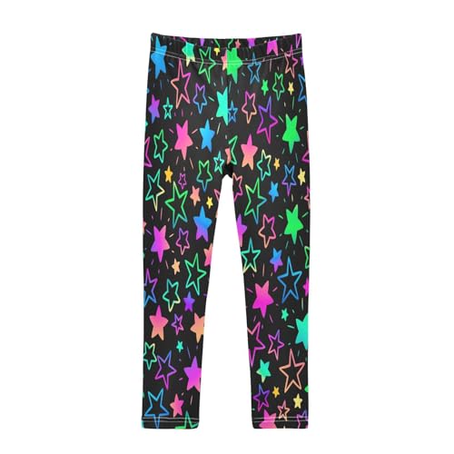 Bolaz Toddler Girls Leggings Printed Yoga Pants Leggings Colorful Star for Kids