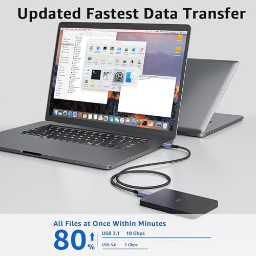 Image of rts Usb C Type C Portable External Hard Disk Drive Hdd Cable,Nylon Braided 10Gbps Fast Charging&Syncing Cord Compatible With Wd Seagate Toshiba Samsung Hitachi Hp Transcend Lacie Sony Buffalo Mac,Black