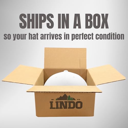 Image of LINDO Trucker Hat [ Great Outdoors Design ] for Men and Women: Mid Profile Cap with Breathable Mesh Back and Adjustable Snap