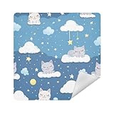 innewgogo Cute Cat Clouds Stars Magic Self-Adhesive Cloth Protective Camera Lens Wrapper for Photographers Anti-scratch Universal Storage Cloth for Tablets Phones Camera Lens DSLR (13.8' x 13.8')