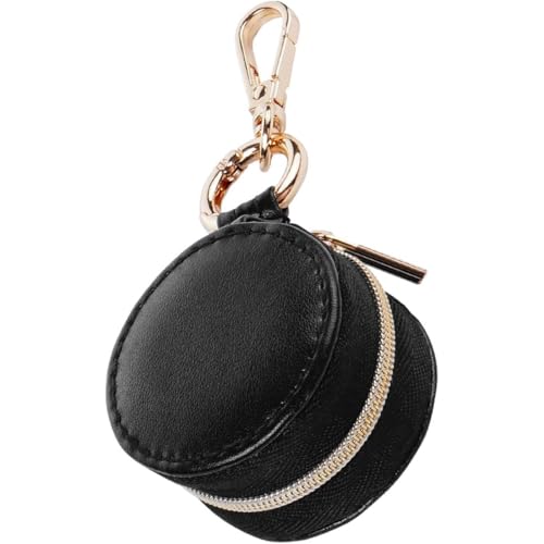 Image of Jewelry Ring Holder Keychain Small Portable Travel Sports Case, Black