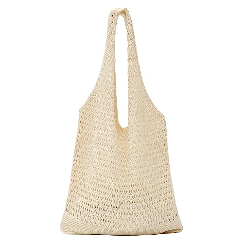 Image of Ovida Crochet Tote Bag Mesh Beach Bag Fairycore Hobo Bag Fairy Grunge Aesthetic Shoulder Bag Y2k Purse for Women Girls