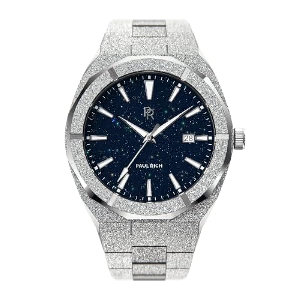 Paul Rich Frosted Star Dust - Reloj para hombre con esfera de aventurina, 42 mm, acero inoxidable