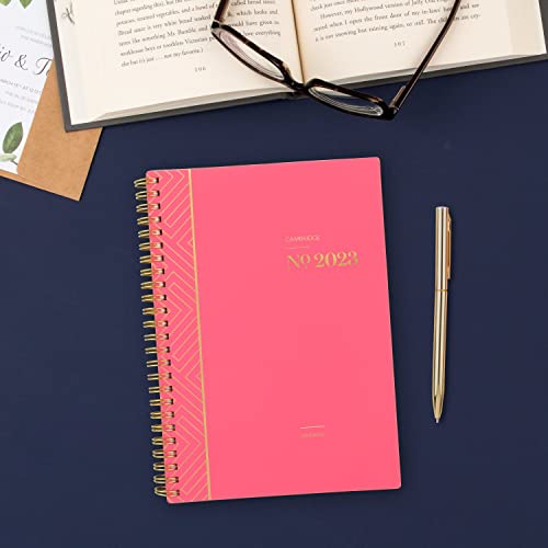 Cambridge 2023 Weekly & Monthly Planner, 5-1/2" X 8-1/2", Small, Workstyle Focus, Pink (1606-200-27) #TOP5