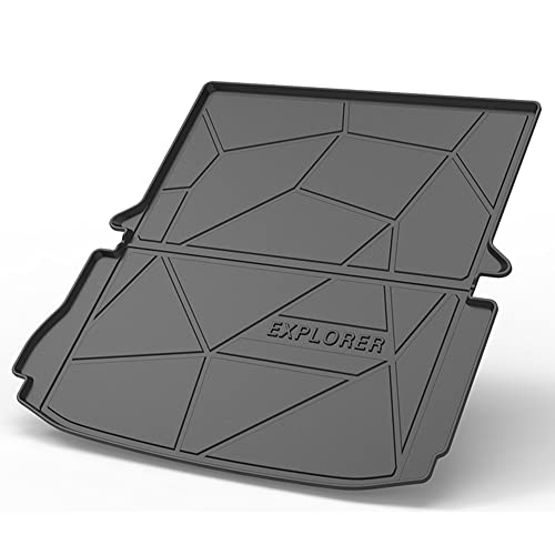 適合フォードエクスプローラー Explorer 2011-2022ラゲッジマット トランクマット トヨタ 3Dラゲージトレイ 環境にやさしい材料TPEゴムにパッド防水 耐摩擦 耐汚フロアマット (2011-2019)