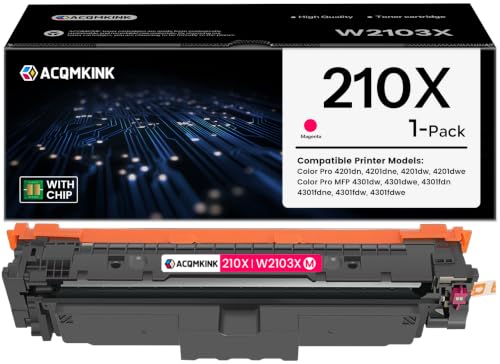 ACQMKINK 210X Toner Cartridge Magenta Compatible for HP 210X W2103X 1 Pack