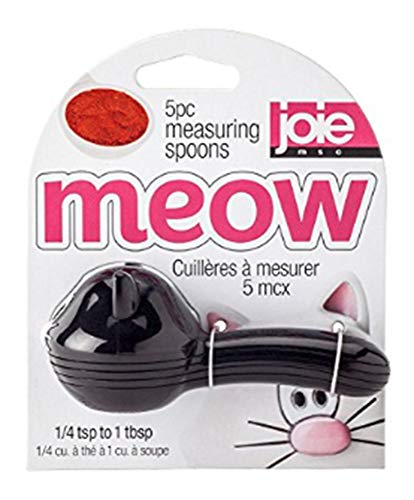 Joie Kitchen Gadgets 067742-125002 Meow cat Measuring Spoon, Mixed, Black/White