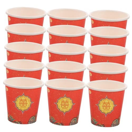 ZUNOXAZ 100 Piezas Vasos Desechables para Boda Diseño Tradicional Chino de Unidades para Vino y Licor Fiestas
