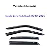 KPY Window Visor Compatible with Honda Civic Hatchback 2022-2025, 4PC Rain Guard Side Window Vent Deflectors Tape-On Mugen Style, 2022 2023 2024 2025 #1