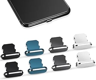 Frienda 8 Pieces Anti Dust Plugs Compatible with iPhone 11/12 Protects Charging Dust Cover Compatible with iPhone 11 12 Pro Max/X/XS/XR 7 8 Plus iPad Mini/Air (Navy Blue, Silver, Gray, Black)