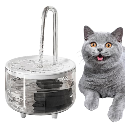 Fontana da bere per animali domestici - per gatti - Fontana per gatti senza fili a batteria 1 l Dispenser d'acqua automatico per gatti | Fontana ad acqua trasparente per tenere gli animali al sicuro