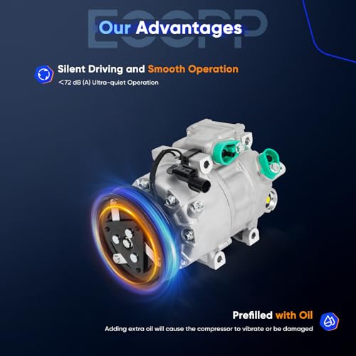 Image of ECCPP AC Compressor with Clutch 2007-2009 Fit for Hyundai Santa Fe 3.3L 2011-2012 Fit for Kia Sorento 3.5L Fast Cooling AC Compressor