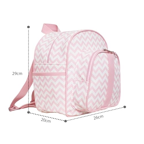 Kit Bolsa Maternidade Chevron Luxo detalhes Cinza - Térmico e Impermeável Cor: Rosa
