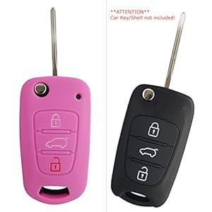 Siliconen autosleutel hoesje – geschikt voor Hyundai i10, i20, ix20, i30 – Roze