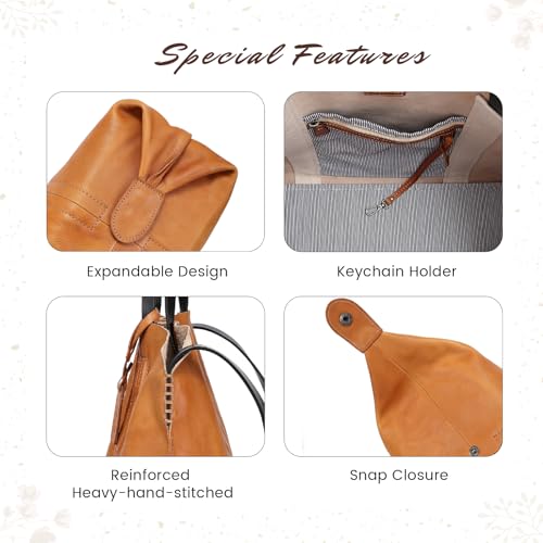 Image of OLD TREND Genuine Leather Forest Island Tote | Spacious Handbag with Removable Inner Pouches
