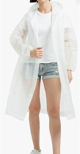 Miniatura 4 de Impermeable (2 unidades) Poncho de lluvia EVA para mujeres y hombres, material de protección del medio ambiente, impermeable reutilizable