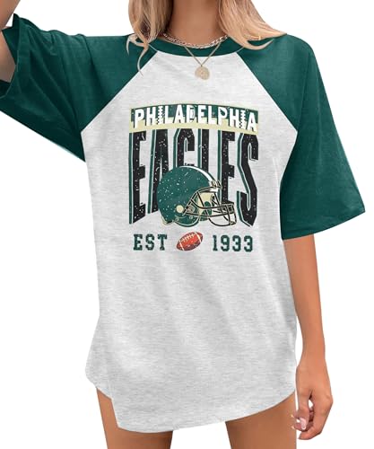 Football Shirts for Women Game Day Shirt Football Season Tshirt Team Fan Tees Graphic Raglan Short Sleeve Tops