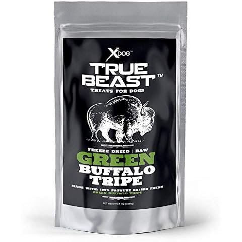 Xdog Green Buffalo Tripe Dog Training Treats by True Beast | Premium Grain Free Dog Treat Made w/Pure Freeze Dried Tripe | Grass Fed, All Natural, No Additives | Made in The USA | Raw Dog Treats Cover