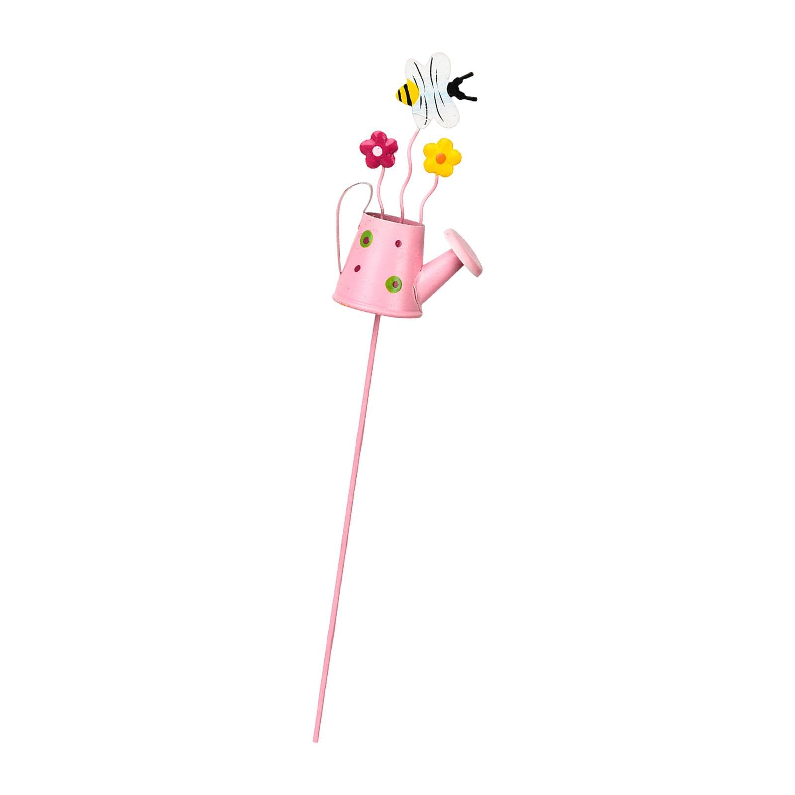 HEAVENGLOW Metal Flowers Stick Spring Outdoor Decor Stake for Garden Bonsai Farms Pink-image-2