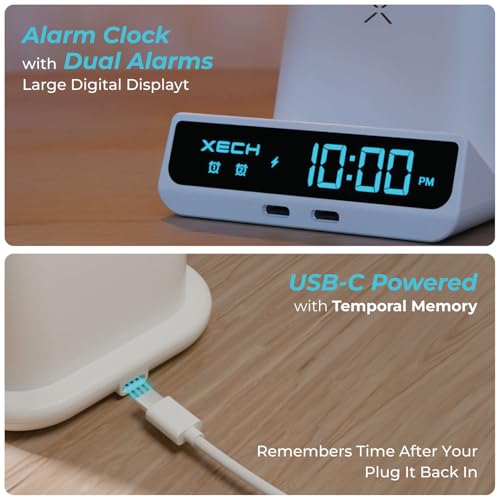 Xech Store Xech Digital Alarm Clock for Heavy Sleepers, White, Quest - Image 6