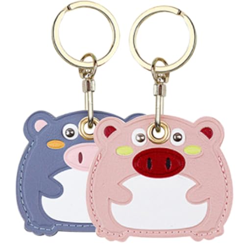 Hemobllo Llavero Funda de Material Sintético Pu y Metal, Protector para Tarjetas de Acceso, Paquete de 2 Piezas, Adecuado para Organizar Llaves y Tarjetas Color Aleatorio