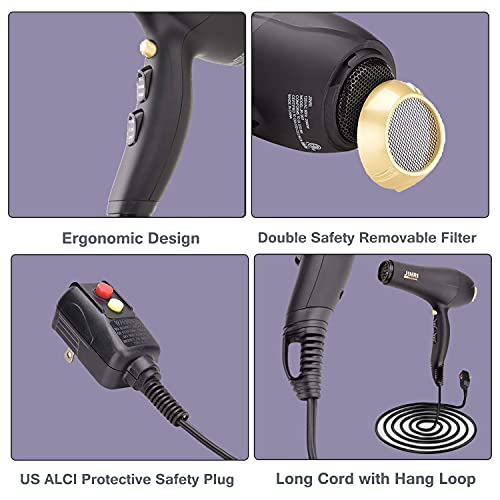 2000 Watt Hair Dryer With Infrared + Ionic + Ceramic Tourmaline Technology For Less Damage,Quiet Pro Ion Powerful Airflow Blow Dryers With Diffuser #TOP6