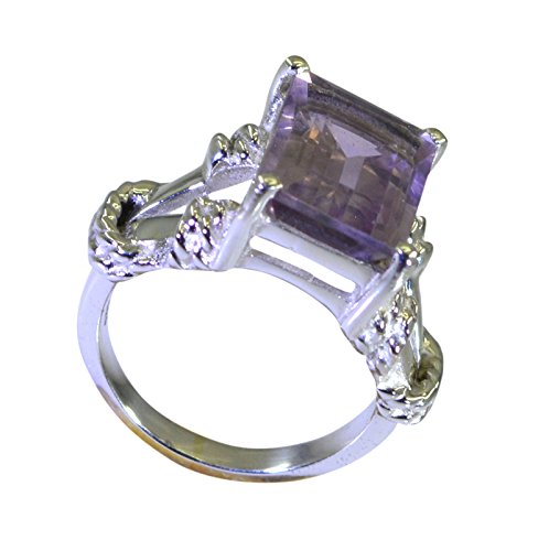 Améthyste naturelle carrée bague argent 925 pour sublimer votre style quotidien