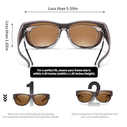 Image of GEGURI Polarized Sunglasses Fit Over Glasses for Men Women, Oversized Square Sun Glasses UV400 Protection Shades