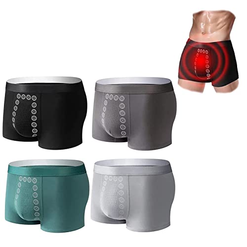 NEOXOL Magnetic Therapy Energetic Men Pant, Energy Field Therapy Men's Underwear, Men's Boxer Briefs Long for Lasting Male Growth Slimming Underwear (A SET,L)