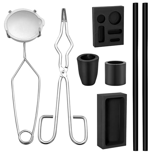 8 Pcs Crucible kit Graphite Torch Melting Casting Kit- Gold Melting Kit- Metal Melting Kit