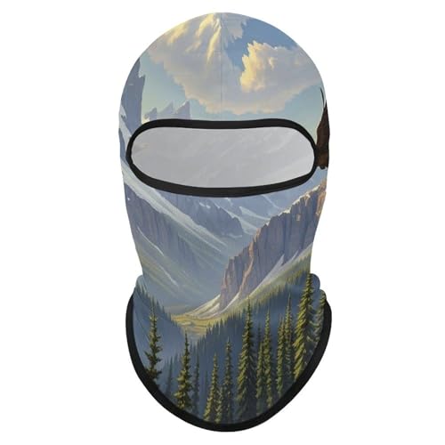 Balaclava Eagle in Misty Mountain para Hombres y Mujeres, Máscara Facial de Protección Solar Transpirable con Cubreboca Completo para Senderismo, Ciclismo, Correr, Conducción miniatura 7