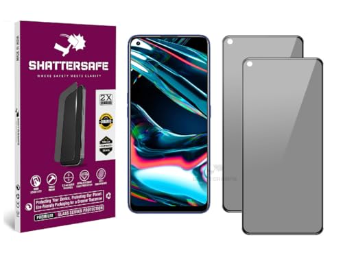 Image of Anti-Spy Privacy Tempered Glass Compatible For Realme 7 Pro / X7 [Pack of 2]. 9H Hardness, Anti-Scratch, Edge-to-Edge Protection With Easy Installation Kit & Case Friendly Fit.