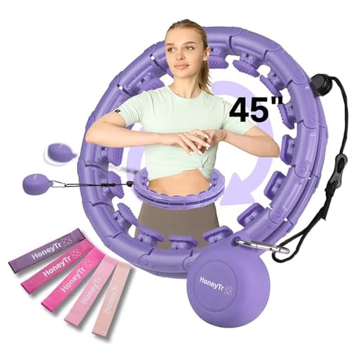 Smart Weighted Hula Hoop for Exercise – Weighted Infinity Hoop for Abs & Hips – Adjustable Smart Hula Hoop for Waist Sizes 25–45 Inches – Home Workout Equipment by HoneyTr