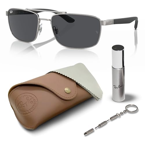 Ray-Ban RB3737 Rectangle Shaped Sunglasses for Men & Women with Official RAYBAN Eyewear Kit