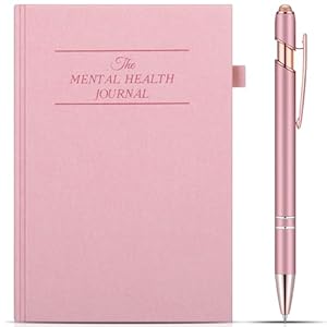 Pink Mental Health Journal with Retractable Pen 91 Days Self Care Journal for Women A5 Size Anxiety Guided Notebook Daily Wellness Mood Tracker Self Care Planner