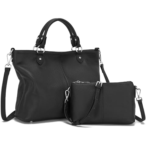 Women's Genuine Leather Purses and Handbags for Women,Real Soft Leather,Leather Tote Purse Bags for Women's work trip official business,Color BLACK Cover